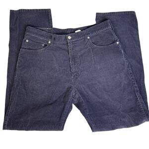 Levi's 505 Corduroy Pants Navy Blue 36/32 Regular Fit Straight Leg Vintage 2002